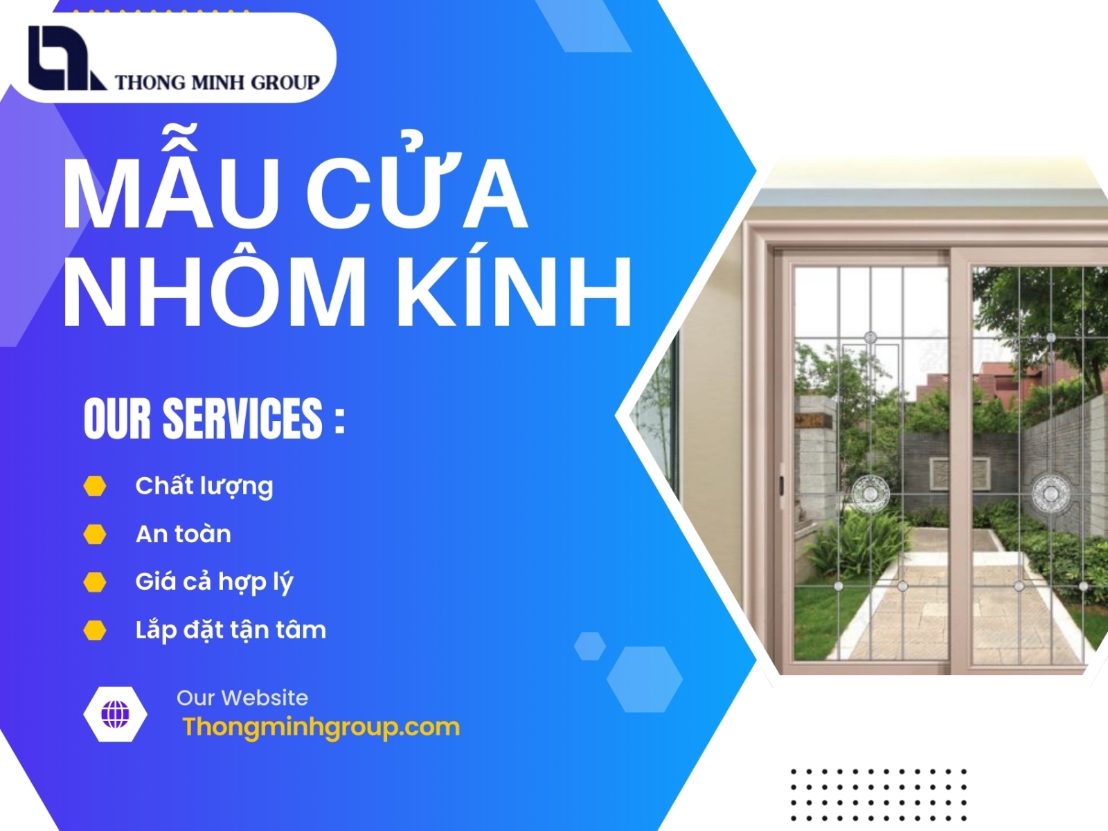 Mẫu cửa nhôm kính đẹp